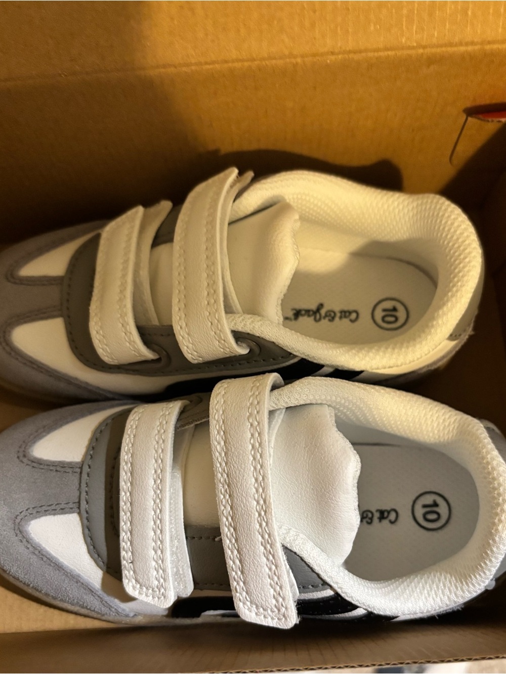 Cat & Jack White, Gray and Black Kids Sneakers with Gum Sole - Picture 2 of 3